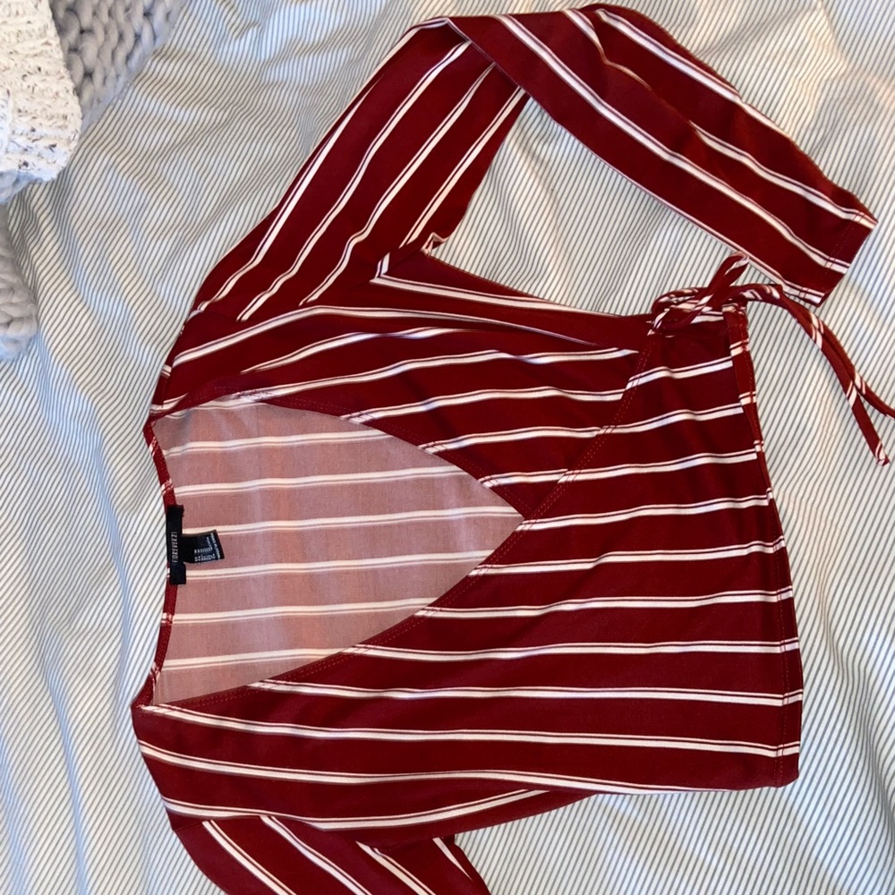 Long Sleeve, cross tied Crop Top